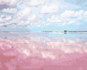 명화그리기 핑크 비치 풍경 40x50cm