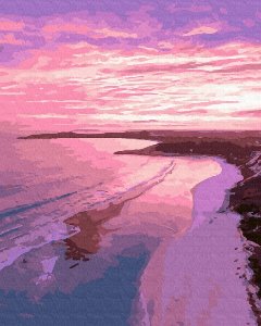 명화그리기 해변의 핑크노을 40x50cm