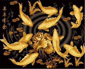 명화그리기- 황금 잉어[골드펄]40×50cm